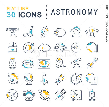 Set Vector Line Icons of Astronomy. 68226005