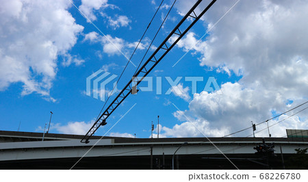 Yokohama electric wire and blue sky 68226780