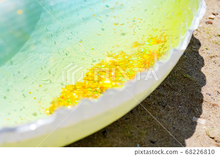 Close up view of inflatable swim ring. Close up view of inflatable swim ring. 68226810