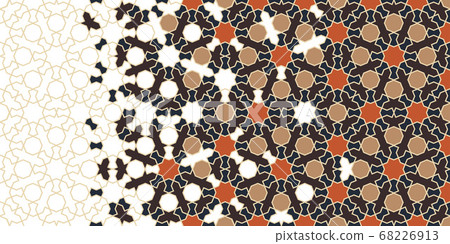 Morocco mosaic wallpaper,repeating vector border, pattern, background. Geometric morocco halftone pattern with color arabesque disintegration 68226913