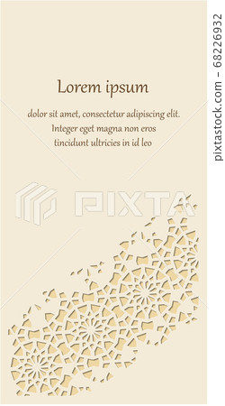 Card for invitation, celebration, save the date, wedding performed in arabic geometric tile. Cut out paper Card for invitation, celebration, save the date, wedding performed in arabic geometric tile. Cut out paper 68226932
