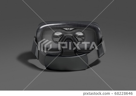 Blank black virtual reality goggles mock up, dark background Blank black virtual reality goggles mock up, dark background 68228646