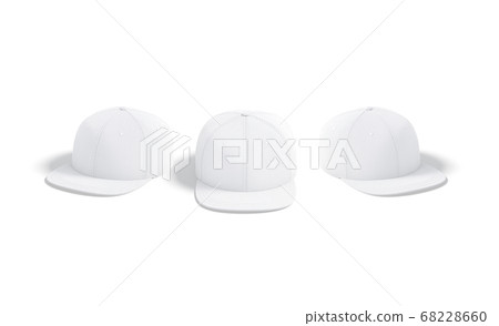 Blank white jeans snapback mockup, front and side view 68228660