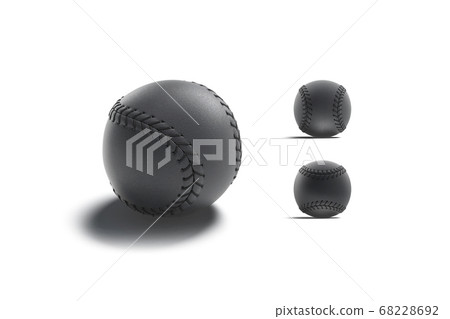 Blank black baseball ball seam mockup, different views 68228692