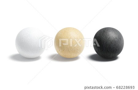 Blank paper black, white and craft ball mockup set 68228693
