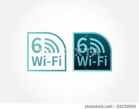 Wi-fi 6 wireless flat vector icon logo set Wi-fi 6 wireless flat vector icon logo set 68230008