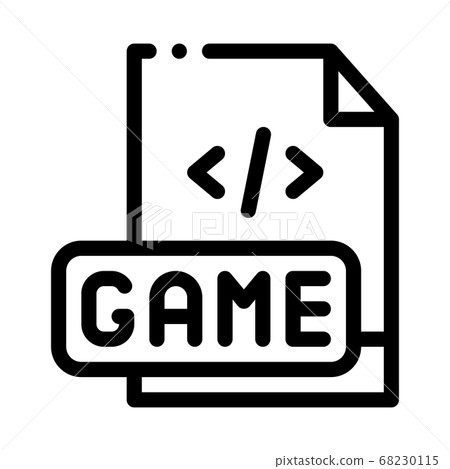 game development coding icon vector outline illustration 68230115