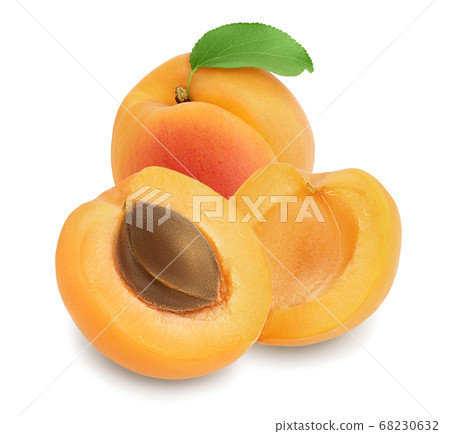 apricot fruit isolated on white background. Clipping path and full depth of field 68230632