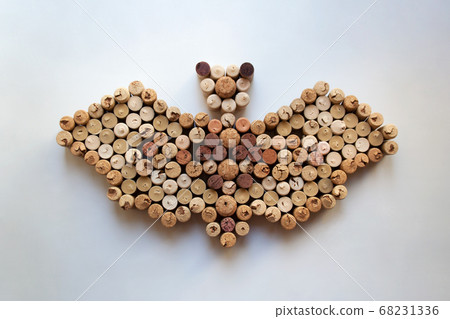 Wine corks bat silhouette isolated on white background Wine corks bat silhouette isolated on white background 68231336
