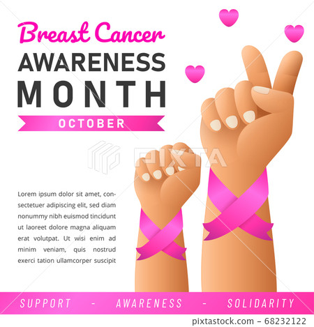 World Breast Cancer poster. web banner. Breast Cancer Awareness Pink Ribbon. 68232122