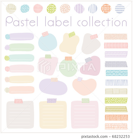 Pastel colored hand drawn label collection vector image Pastel colored hand drawn label collection vector image 68232253
