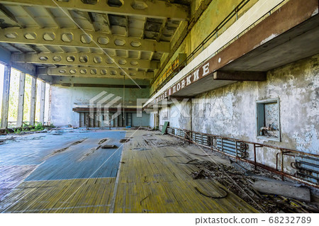 Abandoned school gym in ghost town Pripyat Abandoned school gym in ghost town Pripyat 68232789