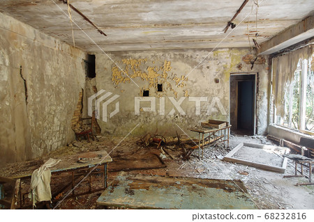 Abandoned school in ghost town Pripyat Chornobyl Abandoned school in ghost town Pripyat Chornobyl 68232816