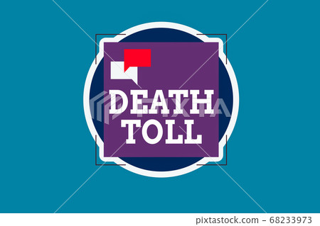 Text sign showing Death Toll. Conceptual photo the Text sign showing Death Toll. Conceptual photo the 68233973