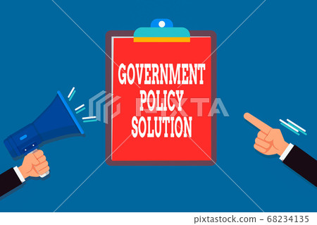 Handwriting text Government Policy Solution 68234135