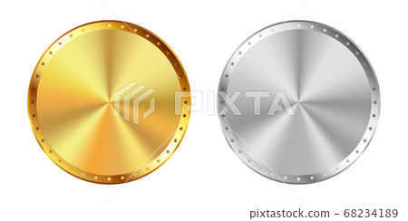 空白無字母金和銀標籤集 68234189