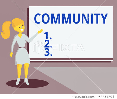 Conceptual hand writing showing Community Conceptual hand writing showing Community 68234291