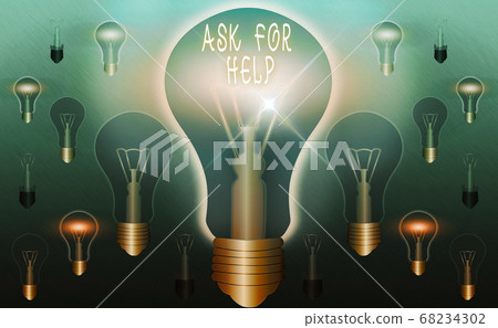 Text sign showing Ask For Help. Conceptual photo Text sign showing Ask For Help. Conceptual photo 68234302