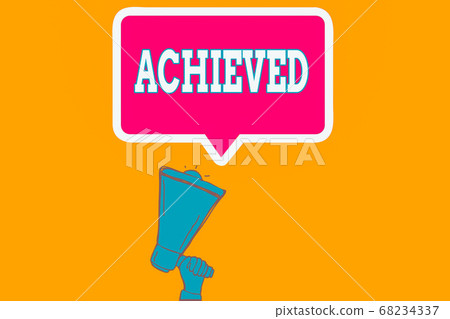 Writing note showing Achieved. Business photo 68234337