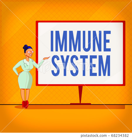 Handwriting text Immune System. Concept meaning a 68234382