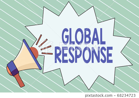 Writing note showing Global Response. Business 68234723