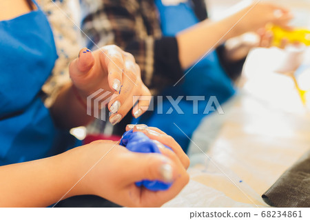 Ingredient for make home made Toy Called Slime, Teenager having fun and being creative homemade slime. Selective focus on Slime. Ingredient for make home made Toy Called Slime, Teenager having fun and being creative homemade slime. Selective focus on Slime. 68234861