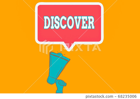Writing note showing Discover. Business photo 68235006