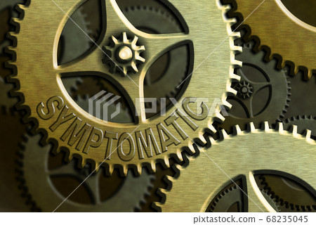 Conceptual hand writing showing Symptomatic 68235045