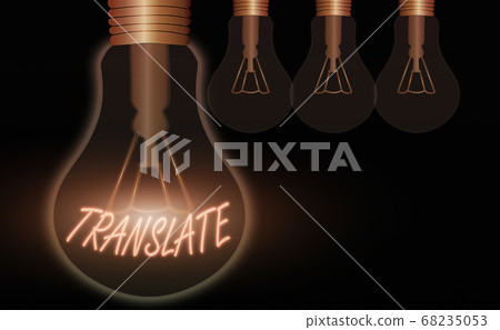 Conceptual hand writing showing Translate 68235053