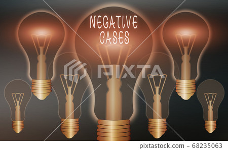 Conceptual hand writing showing Negative Cases 68235063