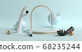 3d-illustration abstract geometric shapes scene minimal, design for cosmetic or product display podium mannequin hands 68235244