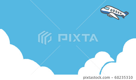 天空和飛機插圖背景（用於Web主視覺） 68235310