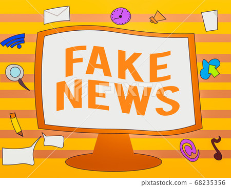 Text sign showing Fake News. Conceptual photo Text sign showing Fake News. Conceptual photo 68235356