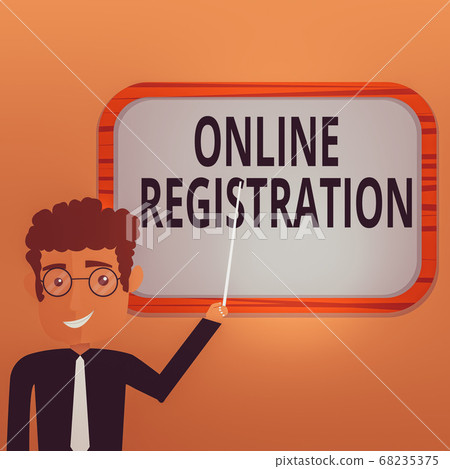 Handwriting text writing Online Registration - Stock Illustration ...