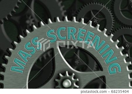 Conceptual hand writing showing Mass Screening 68235404