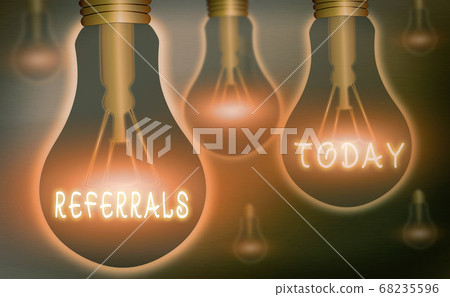 Handwriting text writing Referrals. Concept Handwriting text writing Referrals. Concept 68235596