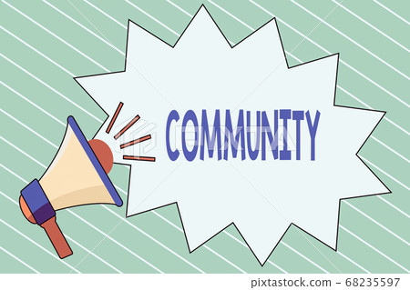 Writing note showing Community. Business photo 68235597