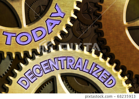 Conceptual hand writing showing Decentralized Conceptual hand writing showing Decentralized 68235913