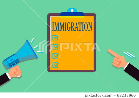 Writing note showing Immigration. Business photo Writing note showing Immigration. Business photo 68235960