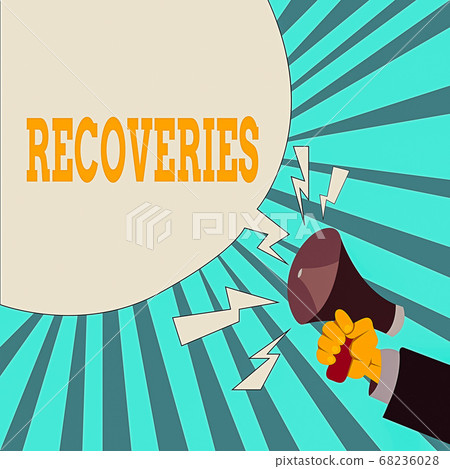 Writing note showing Recoveries. Business photo 68236028