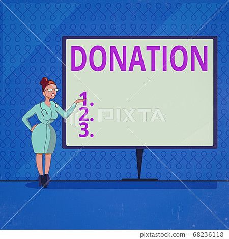 Handwriting text writing Donation. Concept meaning 68236118