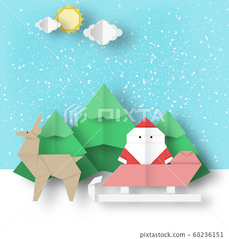 Christmas paper landscape. 68236151