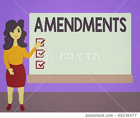 Word writing text Amendments. Business concept for 68236477