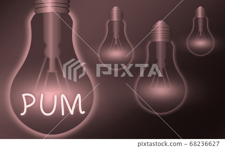 Writing note showing Pum. Business photo 68236627