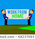 Conceptual hand writing showing Work From Home 68237083