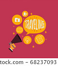 Text sign showing Traveling. Conceptual photo 68237093