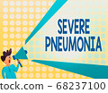 Handwriting text Severe Pneumonia. Concept meaning 68237100