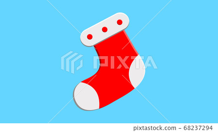 Light colorful christmas greeting card with sock Light colorful christmas greeting card with sock 68237294