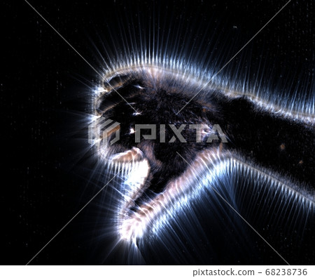 3D-Illustration of a glowing human female hand 68238736