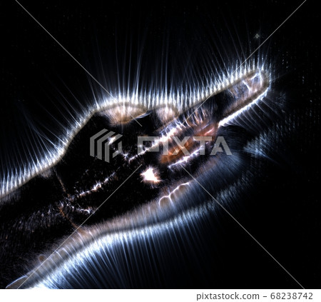 3D-Illustration of a glowing human female hand 3D-Illustration of a glowing human female hand 68238742